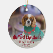 Eerste kerstfoto keramisch ornament (Links)