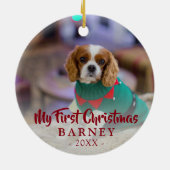 Eerste kerstfoto keramisch ornament (Achterkant)
