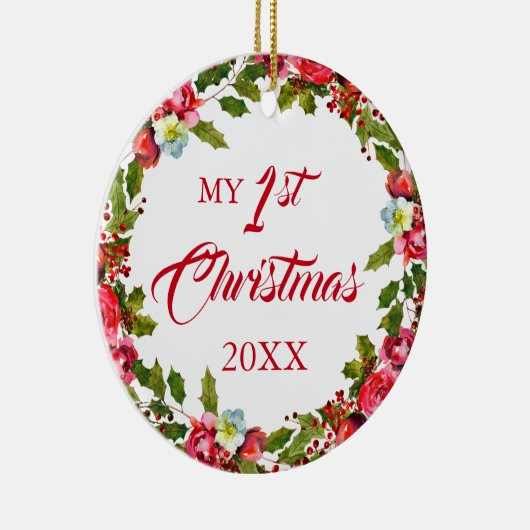 Eerste kerstfoto keramisch ornament (Rechts)