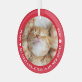 Eerste kerstfoto Kitten Cat Glas Ornament (Voorkant links)