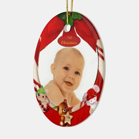 Eerste kerstfoto Lijst Oval Ornament (Links)