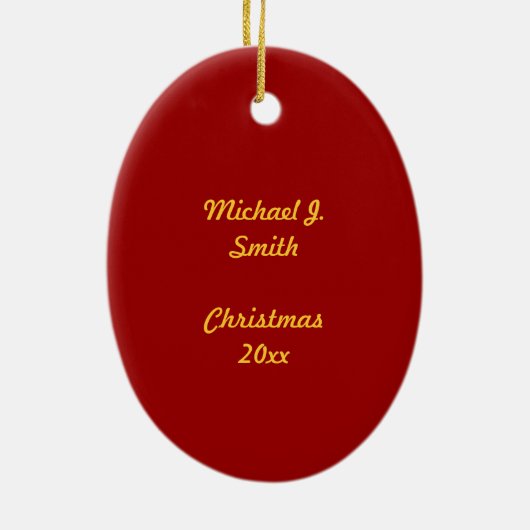 Eerste kerstfoto Lijst Oval Ornament (Achterkant)