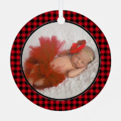 Eerste kerstfoto Meemaw Pawpaw Metalen Ornament (Achterkant)