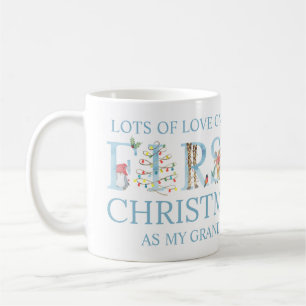 Eerste kerstfoto met malle lettertypografie  koffiemok
