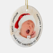 Eerste kerstfoto, oma en opa keramisch ornament (Rechts)