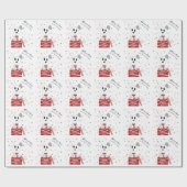 Eerste kerstfoto op Cadeaus (rood) Cadeaupapier (Vlak)