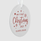 Eerste kerstfoto ornament (voorkant)