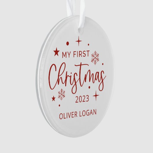 Eerste kerstfoto ornament (voorkant)