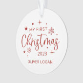 Eerste kerstfoto ornament (voorkant)