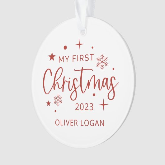 Eerste kerstfoto ornament (voorkant)