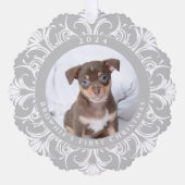 Eerste kerstfoto ornament kaart (Voorkant)