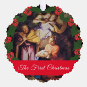 Eerste kerstfoto ornament kaart (Voorkant)