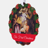 Eerste kerstfoto ornament kaart (Links)