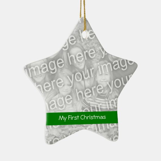 Eerste kerstfoto-Ornament Keramisch Ornament (Rechts)