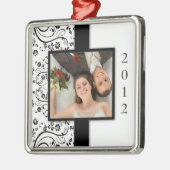 Eerste kerstfoto-Ornament Metalen Ornament (Links)