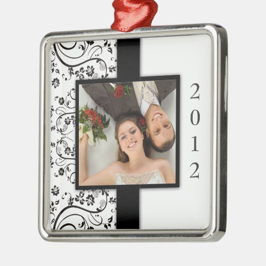 Eerste kerstfoto-Ornament Metalen Ornament (Links)