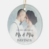 Eerste kerstfoto overlay keramisch ornament (Links)