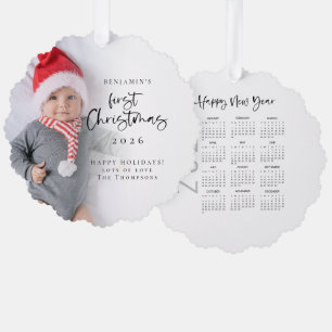 Eerste kerstfoto-overlay voor baby's 2027 kalender ornament kaart