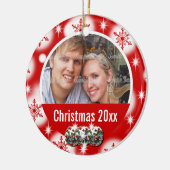 Eerste kerstfoto personaliseren keramisch ornament (Links)