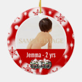 Eerste kerstfoto personaliseren keramisch ornament (Achterkant)