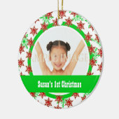 Eerste kerstfoto personaliseren keramisch ornament (Links)