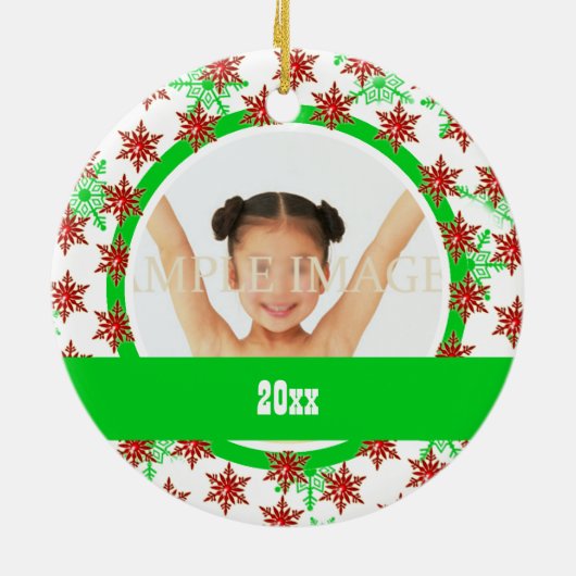 Eerste kerstfoto personaliseren keramisch ornament (Achterkant)