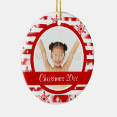 Eerste kerstfoto personaliseren keramisch ornament (Rechts)
