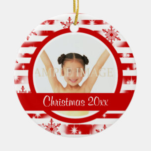 Eerste kerstfoto personaliseren keramisch ornament
