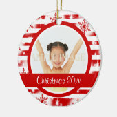 Eerste kerstfoto personaliseren keramisch ornament (Links)