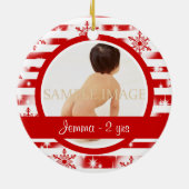 Eerste kerstfoto personaliseren keramisch ornament (Achterkant)