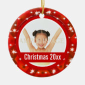 Eerste kerstfoto personaliseren keramisch ornament (Voorkant)