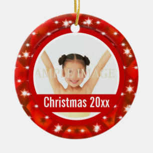 Eerste kerstfoto personaliseren keramisch ornament