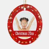 Eerste kerstfoto personaliseren keramisch ornament (Links)
