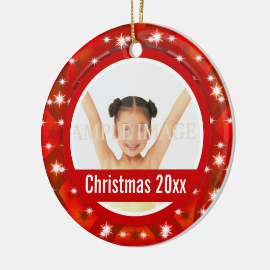 Eerste kerstfoto personaliseren keramisch ornament (Links)