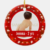 Eerste kerstfoto personaliseren keramisch ornament (Achterkant)