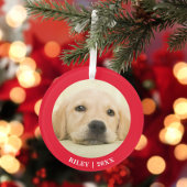 Eerste kerstfoto Puppy Dog op maat Ornament
