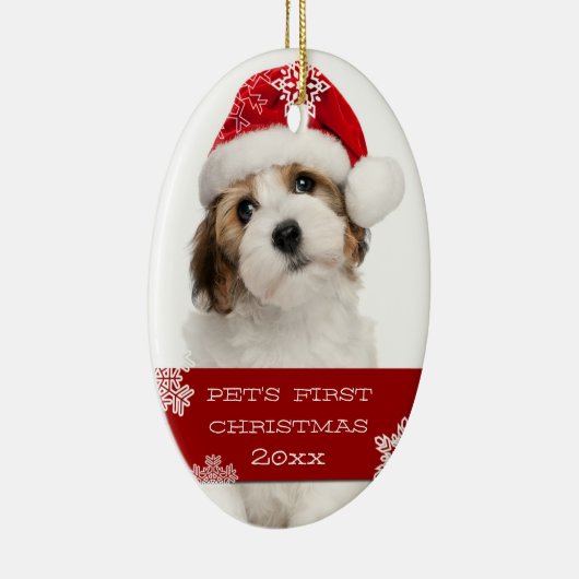 Eerste kerstfoto | RED Keramisch Ornament (Rechts)