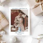 Eerste kerstfoto samen feestdagenkaart