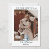 Eerste kerstfoto samen feestdagenkaart (Voorkant)