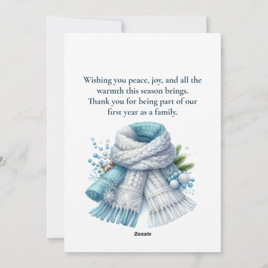 Eerste kerstfoto samen feestdagenkaart (Achterkant)