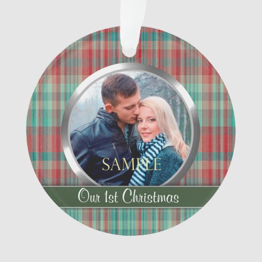 Eerste kerstfoto-sjabloon ornament (voorkant)