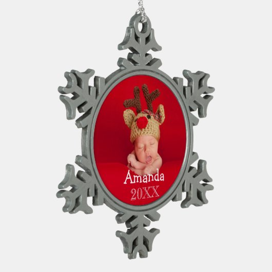 Eerste kerstfoto Snowflake Holiday Decoratie (Links)