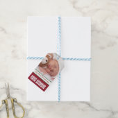 Eerste kerstfoto vakantie cadeau Label Cadeaulabel (Met Touw)