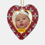 Eerste kerstfoto van baby Keepasjessieraad Keramisch Ornament (Links)