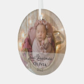 Eerste kerstfoto van baby Keepomwille Glas Ornament (Voorkant links)