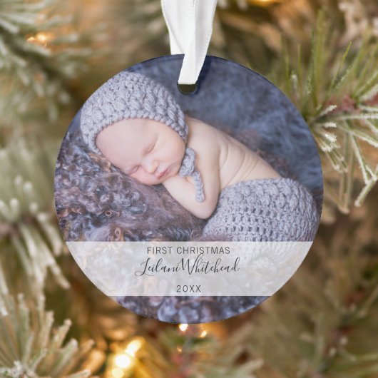 Eerste kerstfoto van baby ornament (Boom)