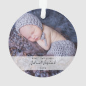 Eerste kerstfoto van baby ornament (achterkant)