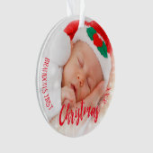 Eerste kerstfoto van baby ornament (voorkant)