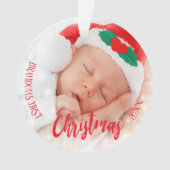 Eerste kerstfoto van baby ornament (voorkant)