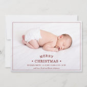 Eerste kerstfoto van baby's Aankondiging geboorte (Voorkant)